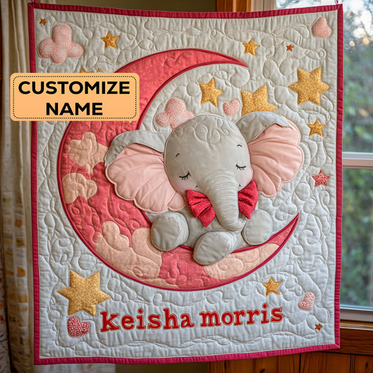 Blush Bow CP1807020CL Personalized Baby Quilt