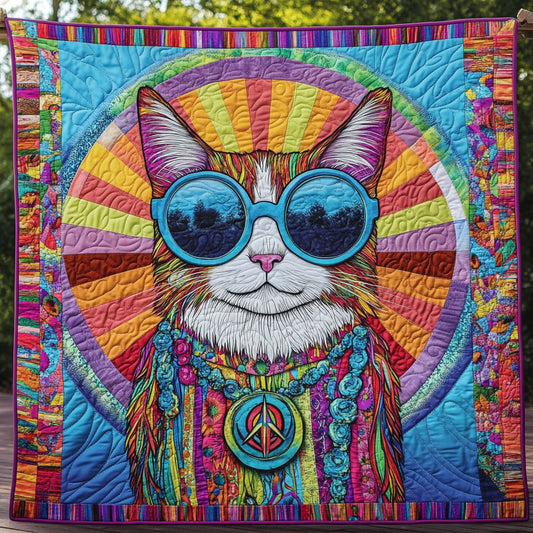 Hippie Cat WY3012018CL Quilt