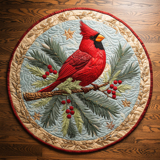 Forest Cardinal CW1009005CL Quilted Round Mat