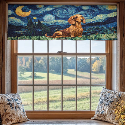 Dachshund Starry Night WX2205014CL Quilted Valance