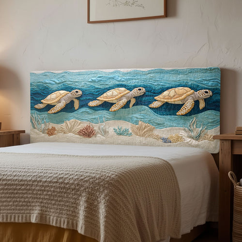 Sea Turtle Charm CW1312015CL Quilted Headboard Slipcover