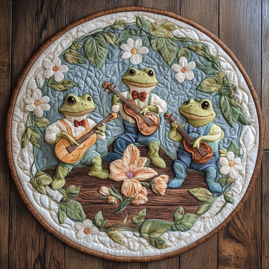 Vintage Frog Band CP0906042CL Quilted Round Mat