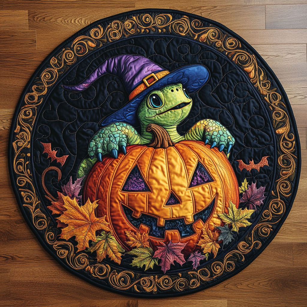 Halloween Turtle CW3107035CL Quilted Round Mat