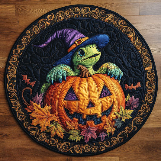Halloween Turtle CW3107035CL Quilted Round Mat