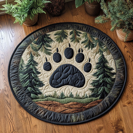 Forest Bear Paw WY2404010CL Quilted Round Mat