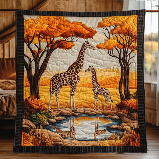 Golden Giraffes WY1808016CL Quilt