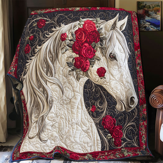 Red Rose White Horse WY0801050CL Quilt