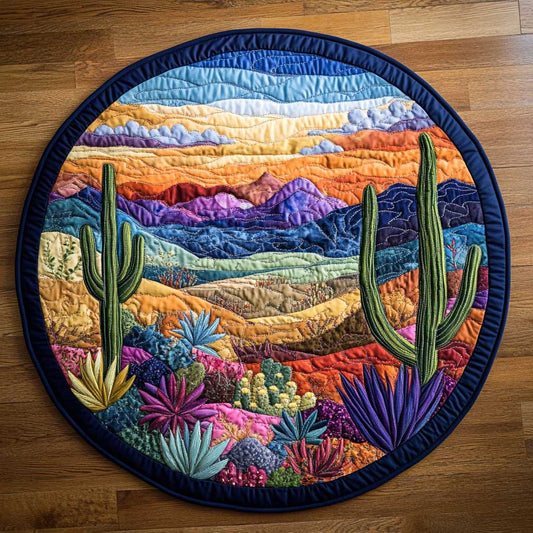 Sunny Cactus Joy WN2503135CL Quilted Round Mat