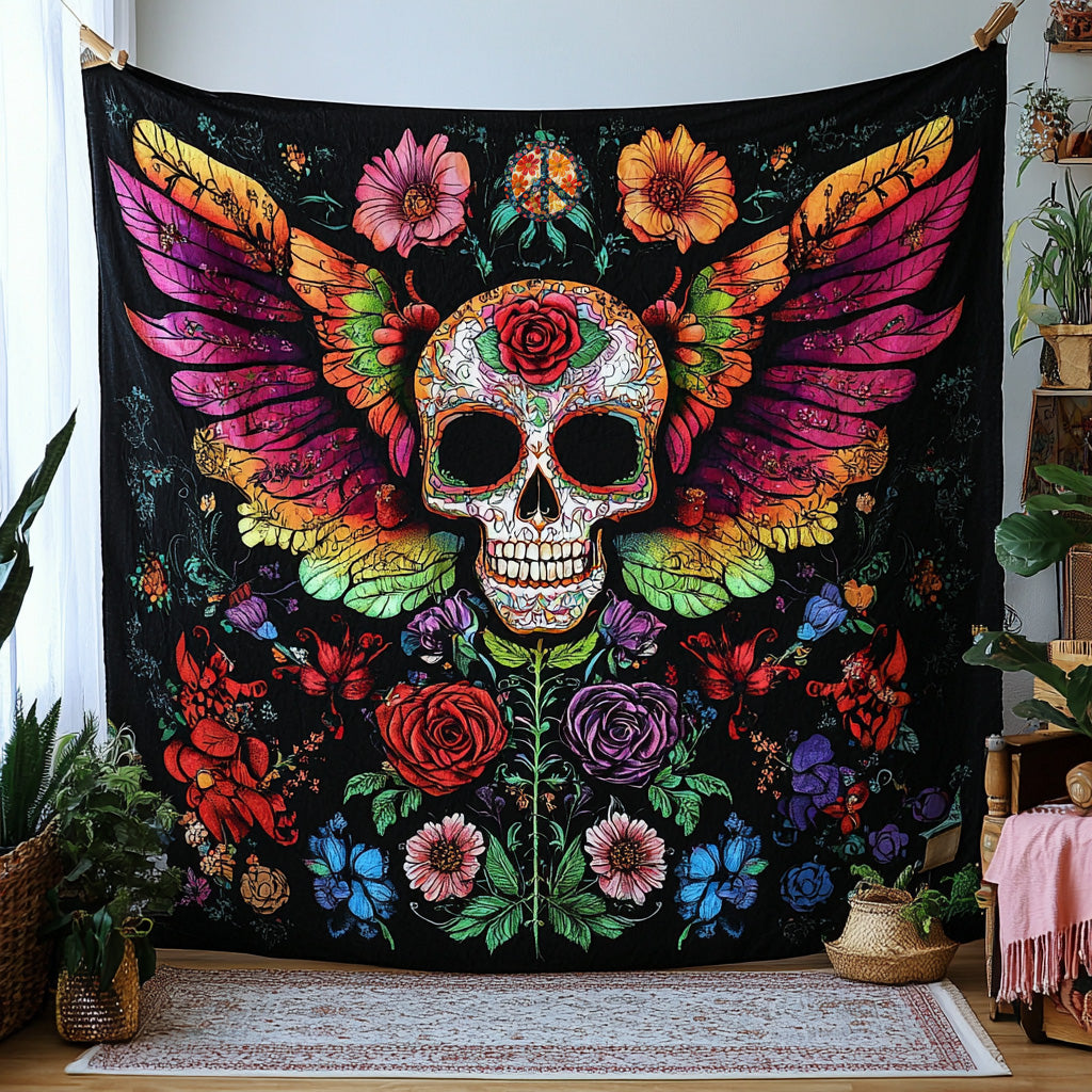 Skull Blooming Into You WU2410002CL Quilt