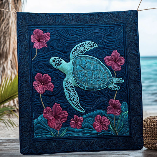 Turtle And Flowers DH0110022CL Quilt