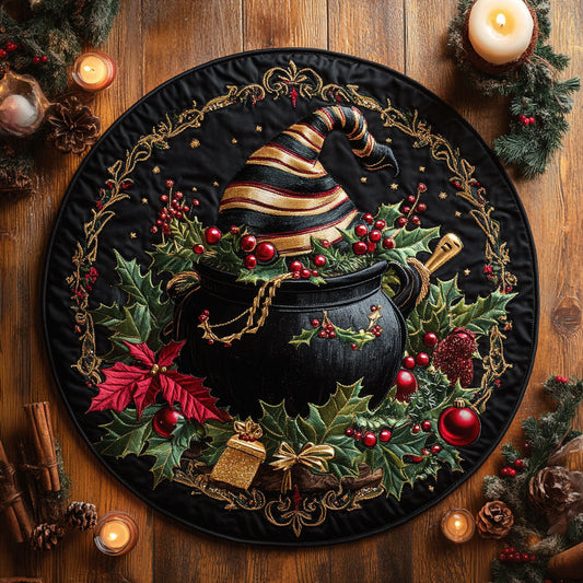 Crisp Witch Cauldron WN1408024CL Quilted Round Mat