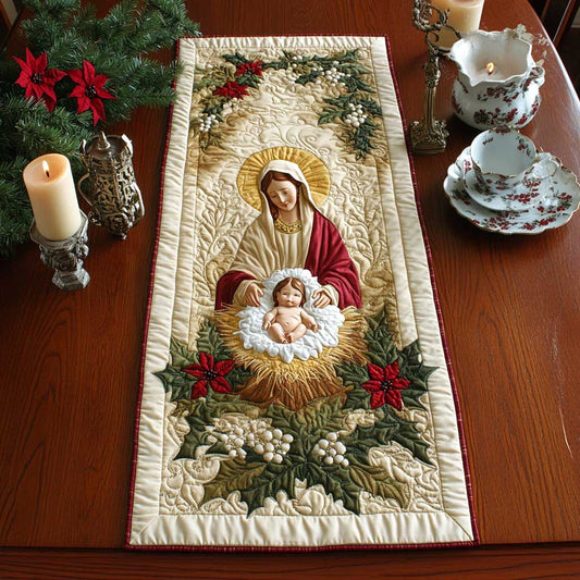 The First Miracle CQ1005004CL Quilted Table Runner