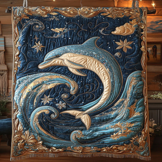 Blue Harmony Dolphin WY0304013CL Quilt