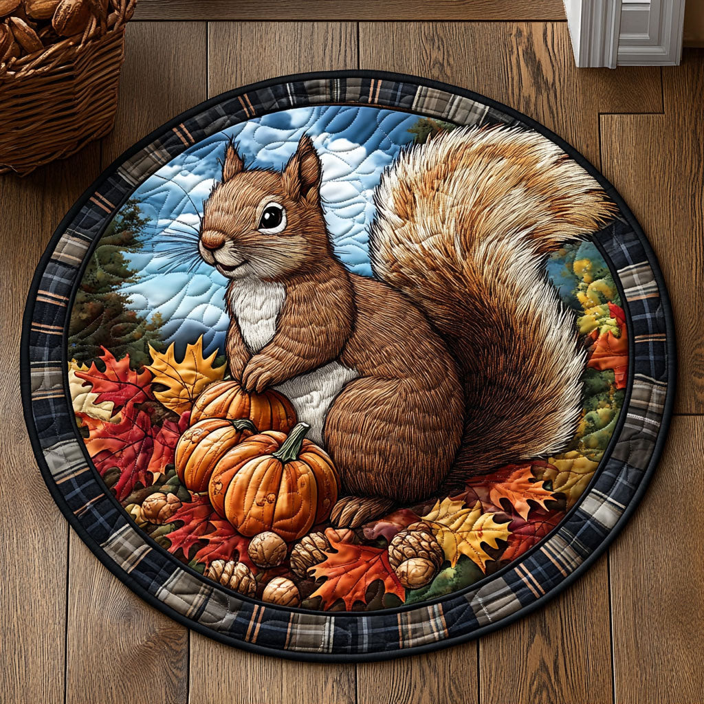 Autumn Squirrel CW2807007CL Quilted Round Mat