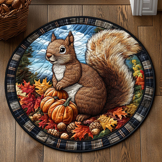 Autumn Squirrel CW2807007CL Quilted Round Mat