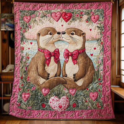 Couple Otter In Heart WY1701027CL Quilt