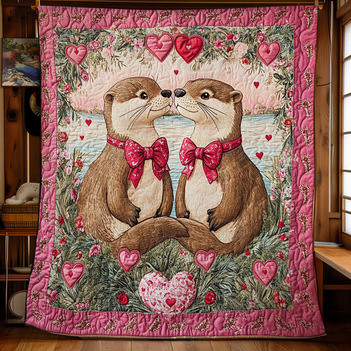 Couple Otter In Heart WY1701027CL Quilt
