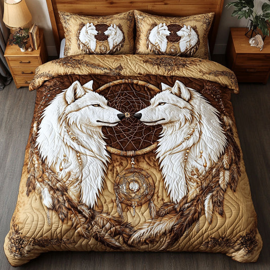 Native American White Wolf WY2702012CL Duvet Cover Set