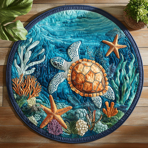 Sea Turtle CW1905252CL Quilted Round Mat