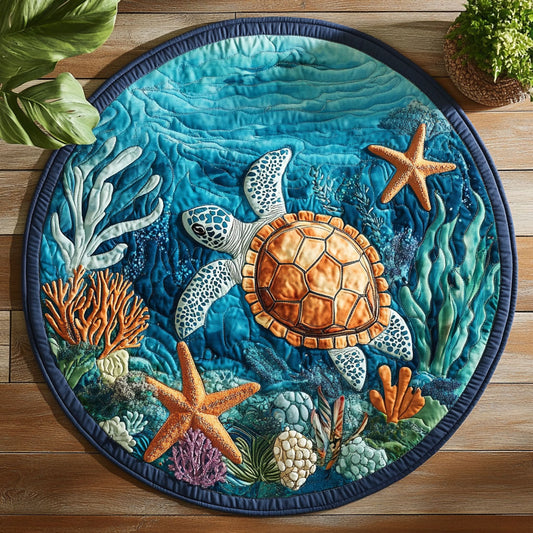 Sea Turtle CW1905252CL Quilted Round Mat