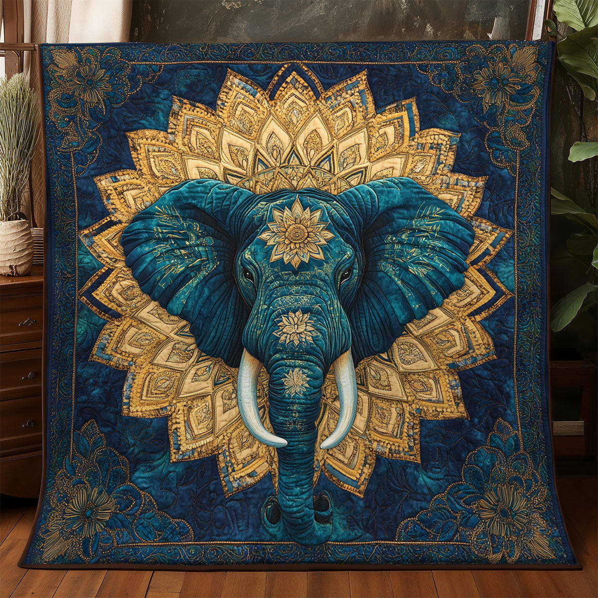 Mandala Elephant WX3105046CL Quilt