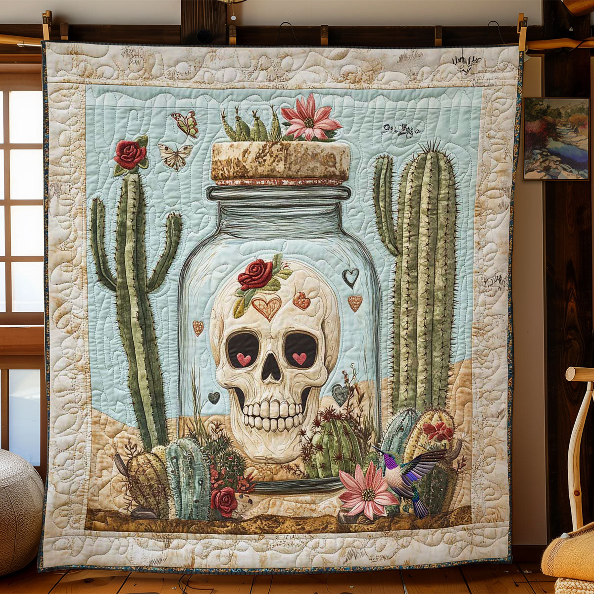 Cactus Skull Jar WN2711029CL Quilt