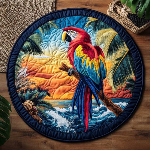 Tropical Parrot WN2103044CL Quilted Round Mat
