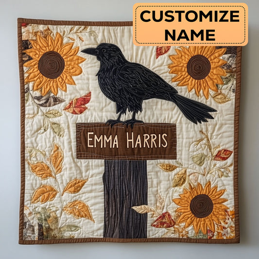 Fall Crow CW3007027CL Personalized Baby Quilt