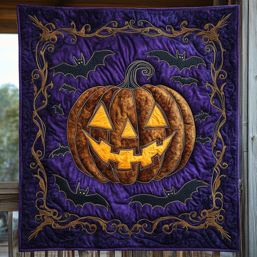Haunted Pumpkin Bat CW2507038CL Quilt