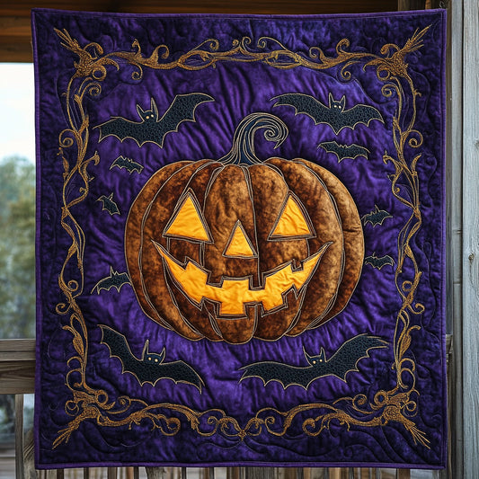 Haunted Pumpkin Bat CW2507038CL Quilt