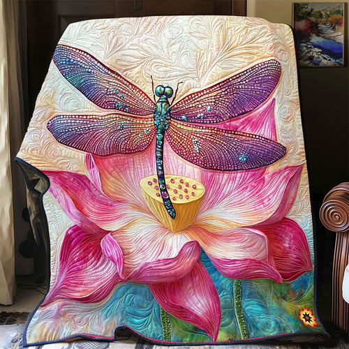 Dragonfly And Lotus WY2512008CL Quilt