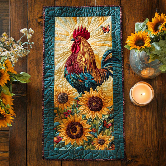 Rooster Morning WX0606041CL Quilted Table Runner