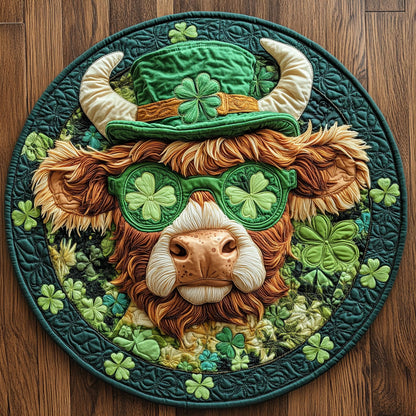 Shamrock Cow CP1405003CL Quilted Round Mat