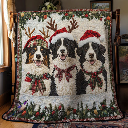 Border Collie Christmas Cheer WN2911017CL Quilt