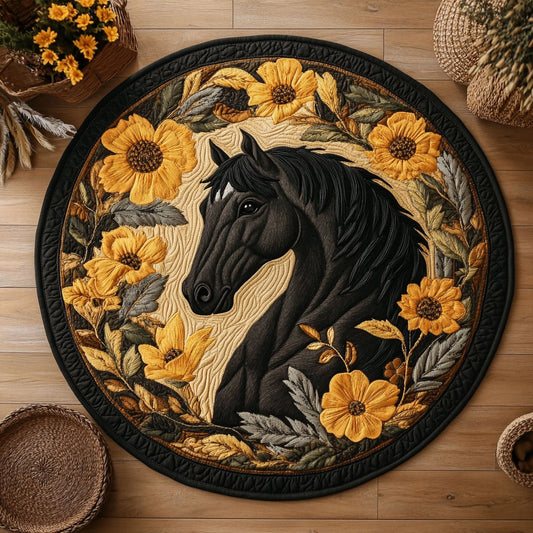Black Horse WY2805021CL Quilted Round Mat