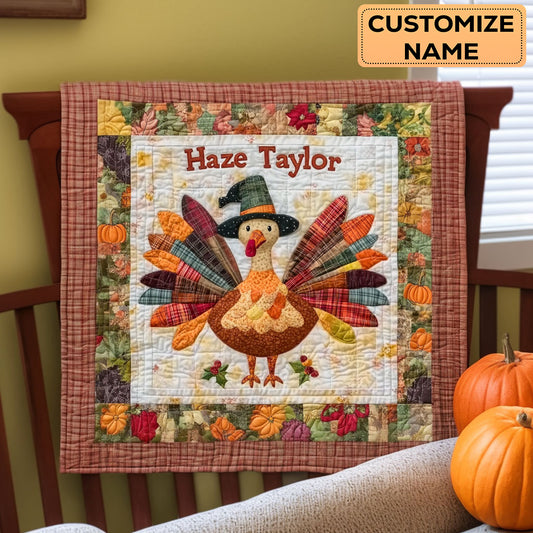 Little Turkey Patch WN3107035CL Personalized Baby Quilt