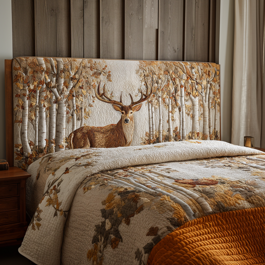Forest Deer XR1912013CL Quilted Headboard Slipcover