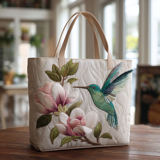 Hummingbird Magnolia Grace CW2509013CL Quilted Tote Bag