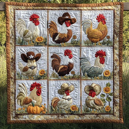 The Cowboy Fall Chickens WY1308041CL Quilt