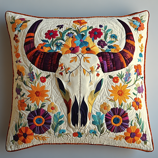 Floral Skull XR2612010CL Quilt Pillow Case