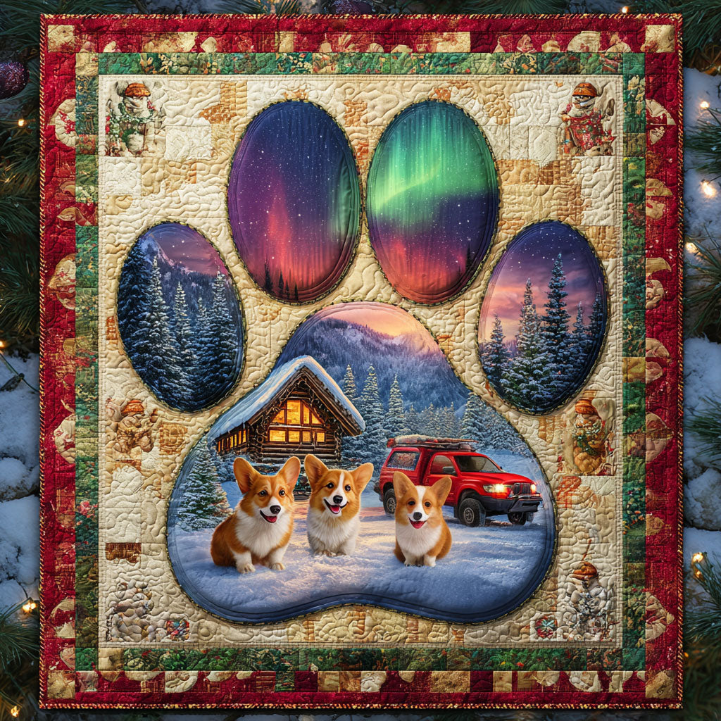 Gentle Snow Corgi Paw WN0611053CL Quilt