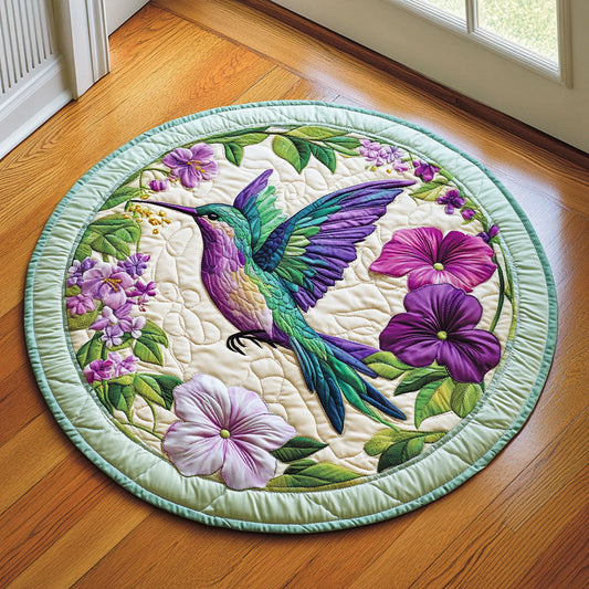 Hummingbird Flower WX2005029CL Quilted Round Mat