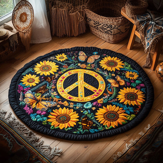 Sunflower Peace WY0505056CL Quilted Round Mat