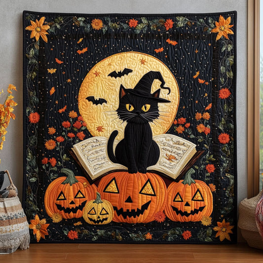 Pumpkin Spell Cat DH1809043CL Quilt