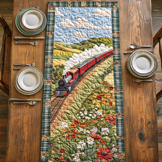 Vintage Train CP2705029CL Quilted Table Runner