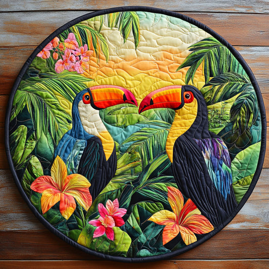 Tropical Toucan CW2804025CL Quilted Round Mat