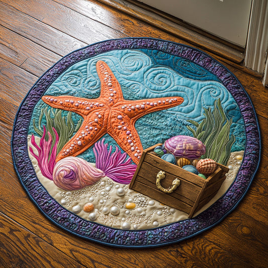 Beautiful Sea Star CQ0306051CL Quilted Round Mat