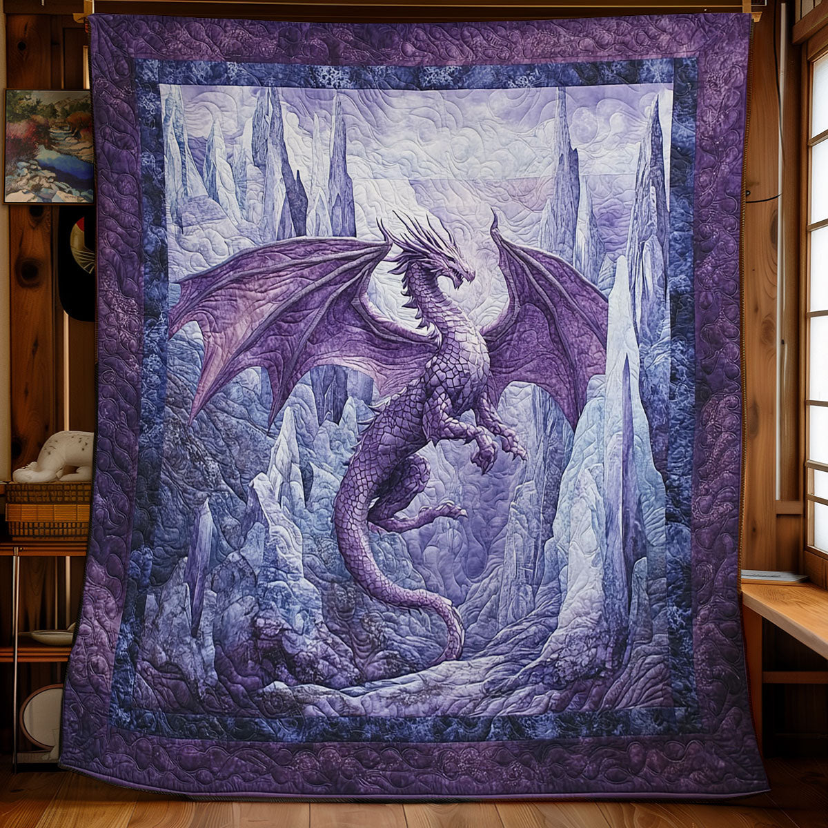 Purple Frost Dragon WY2001098CL Quilt