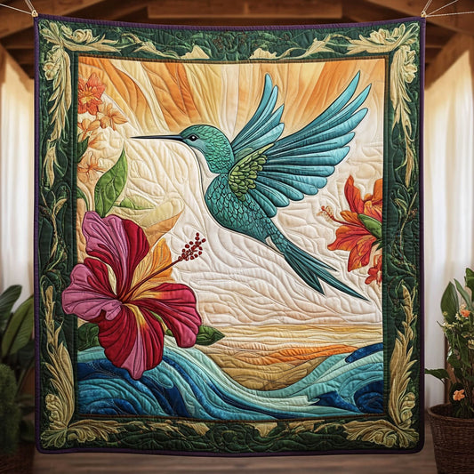 Hummingbird In Sunlit Hibiscus DH1609019CL Quilt