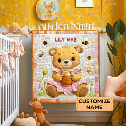 Buzzing Bear WY2807007CL Personalized Baby Quilt